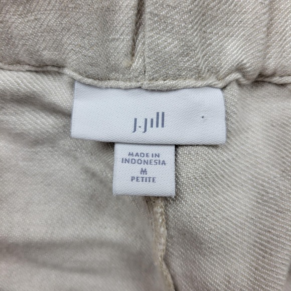 J Jill Pants‎ Womens Medium Petite Linen Blend Cropped Embroidered Hem WTP24882 - Picture 10 of 16